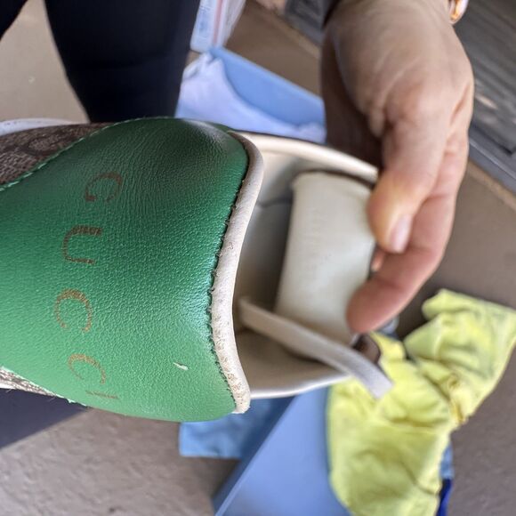 GUCCI Ace Supreme Leather Fake Not Canvas Print Sneaker Women's Brown EU 37 - Picture 11 of 12